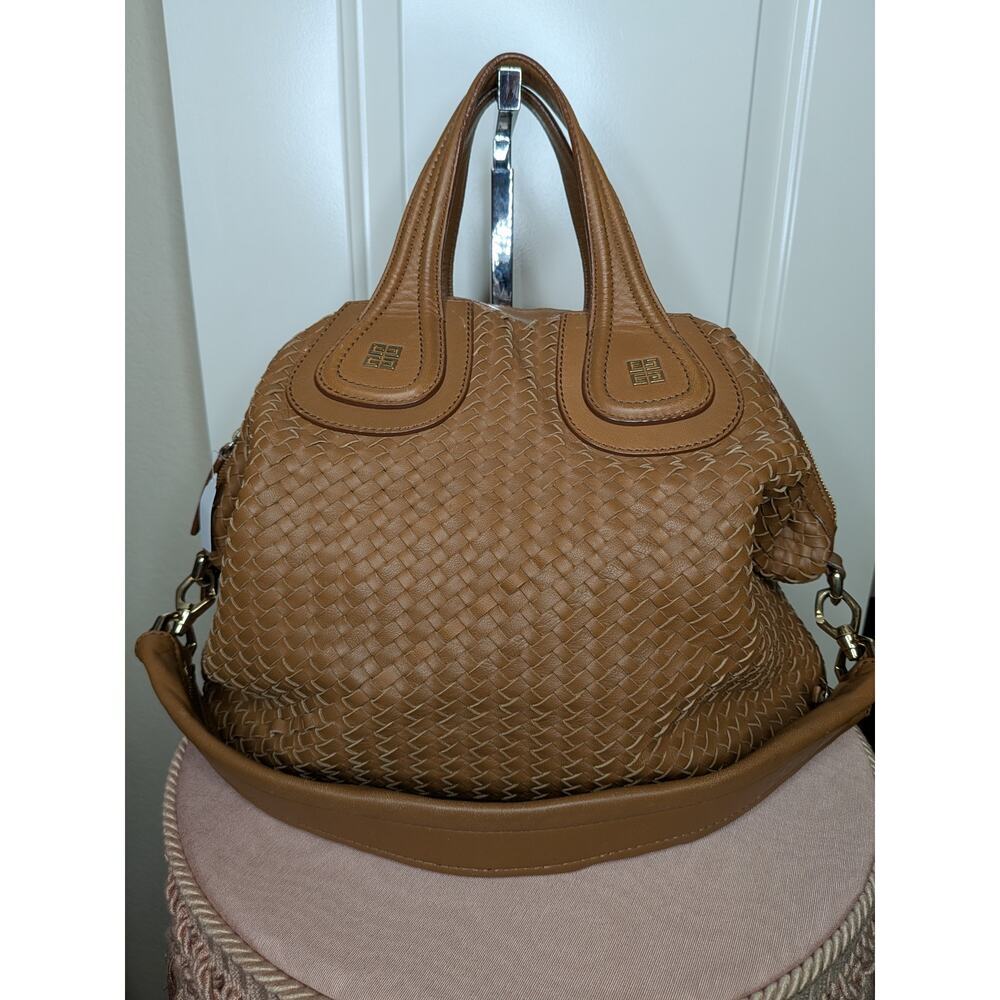 Givenchy Nightingale Braided Leather Handbag Brown Woven Authentic Bag
